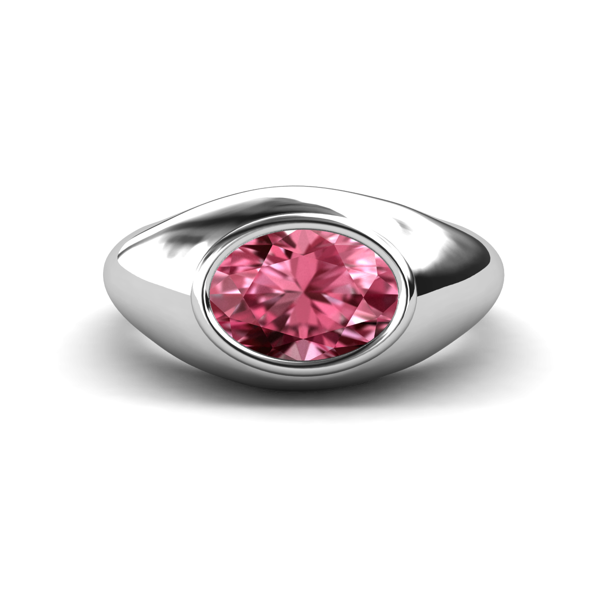 Dianne 1.65 ct Oval Shape Pink Tourmaline Women Solitaire Engagement Ring 